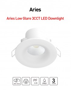 ARIES 6W LOW GLARE LED DOWNLIGHT 3CCT/IP65 FRONT